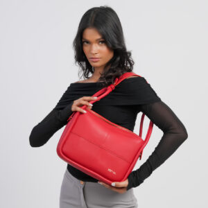 Contempo Leather Hand Bag (Red)